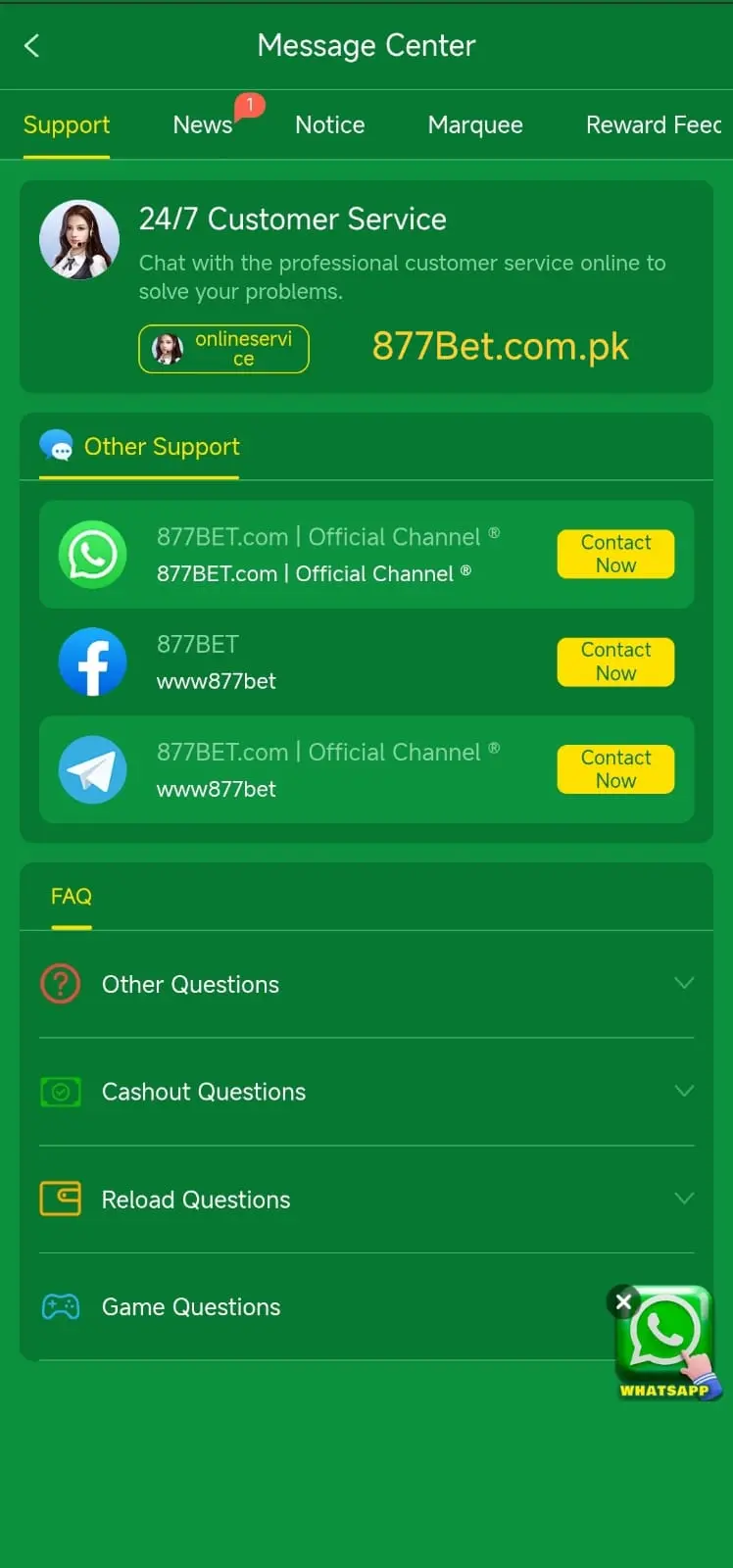 877 Bet Game